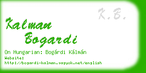 kalman bogardi business card
