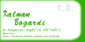 kalman bogardi business card